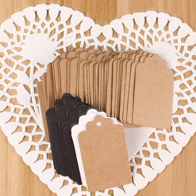 100ks Kraft Paper Wedding Visačka Jmenovky na dárky Lace Hřebenatka Head Label