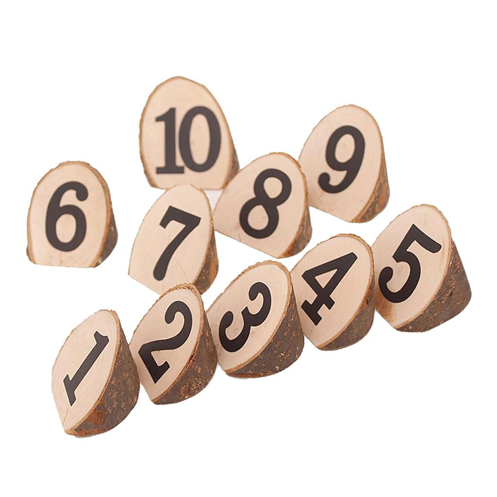 10 Pcs Wooden Round Log Holder Place for Photo Card Holder with Clip for Parents