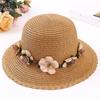 1 Pcs Wreath StrawHat Summer Sun Ladies Elegant Hat Female Vintage Hats Straw Beach Hat Flower String Woman Sunshade Caps