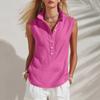 Sleeveless Button Down Shirt Collar Tank Top for Women Casual Summer Blouse Lightweight Breathable Fabric Relaxed Fit