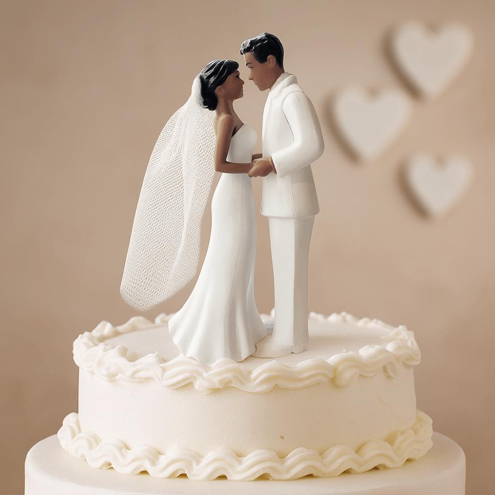 White/Black Cake Toppers Dolls Elegant Bride & Groom Figurines Couple Wedding Cake Topper  Wedding