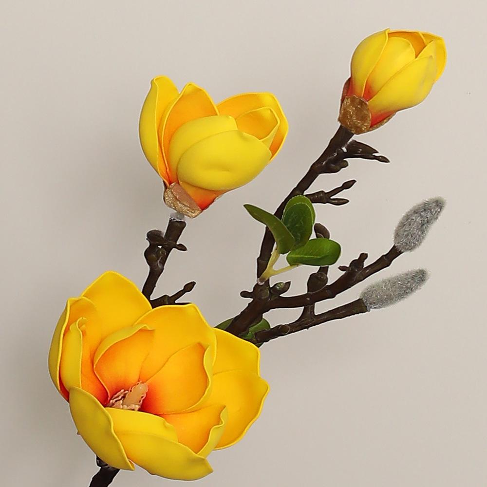 Large Magnolia Artificial Flower Bouquet for Living Room - High-End Floor Stand Floral Decoration