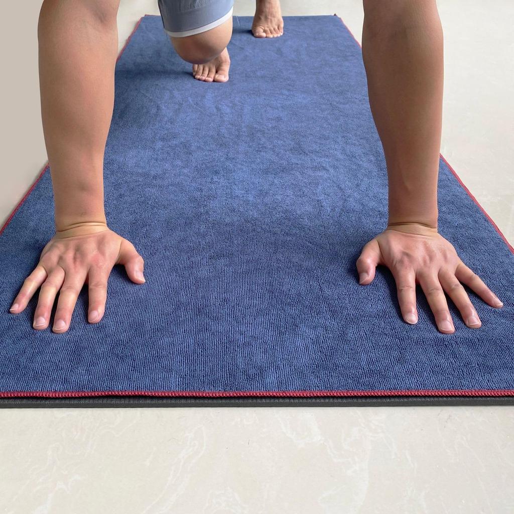 Yoga mat towel hot yoga rug yoga rug towel 183 x 61 cm lightweight hot yoga towel quick drying easy to carry non-slip (purple) [product]