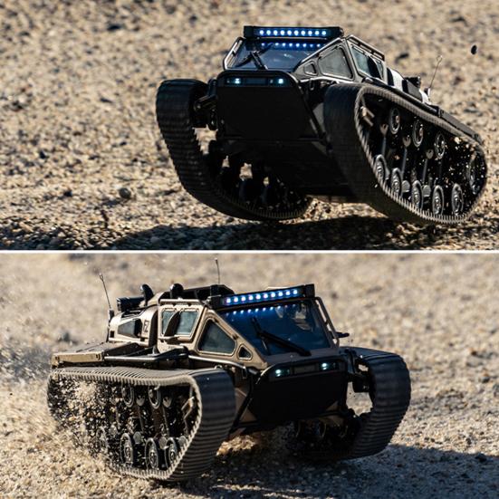 2.4GHz Remote Control Tank with LED Light Rechargeable RC Drift Stunt Car
