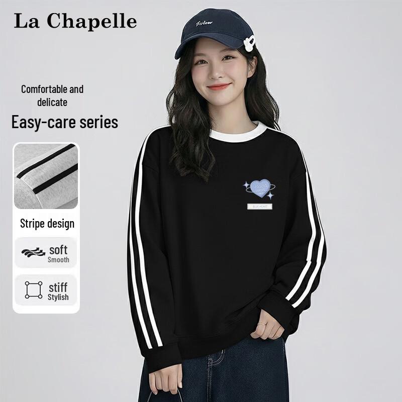La Chapelle Women s Striped Crewneck Sweatshirt 2XL