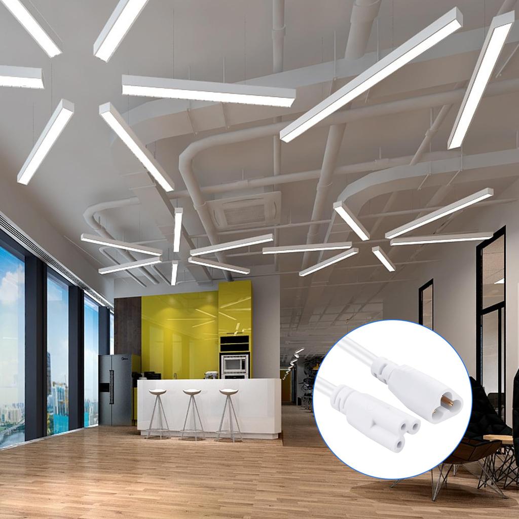 SinLoon 3M Certified LED Tube Light Extension Connector Fluorescent Lamp Base Integrated Fluorescent Lamp Holder UL-LP Cord, Male-to-Female Adapter,