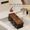 Walnut Bathroom Toilet Paper Holder with Storage