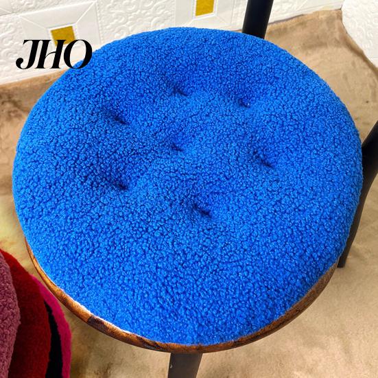 Flauschiges kurzes Plüschkissen Sitz rund Futon-Design Oberfläche extra dick Stuhl Boden rutschfest einfarbig gemütlich