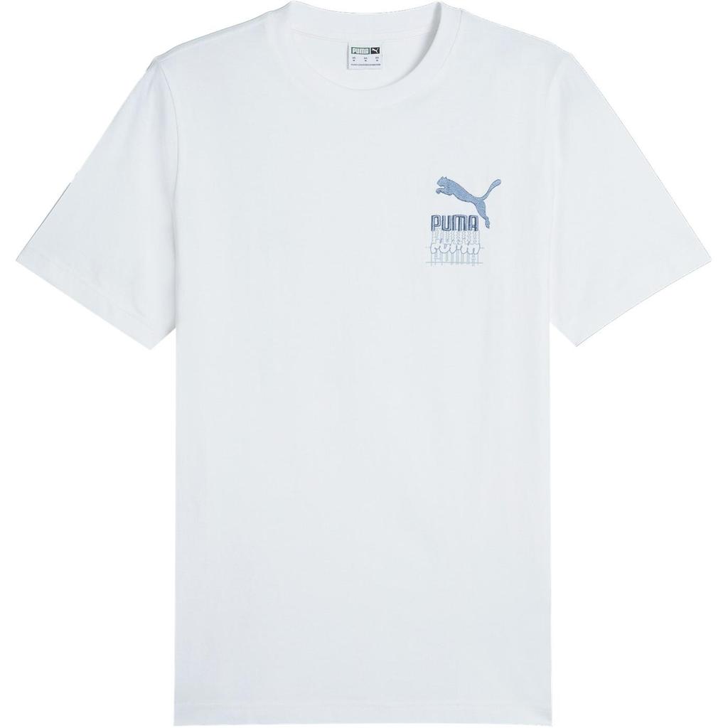 Puma First Mile American Retro Breathable Logo Embroidered Casual Short Sleeve T-Shirt Men Tops White 627115-02