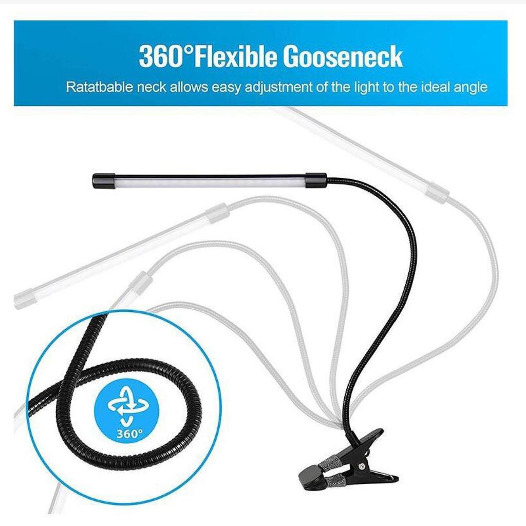 Clip on Book Lights Portable 5W Modern 360° Gooseneck Sewing Light Study Desk Lamps for Readers