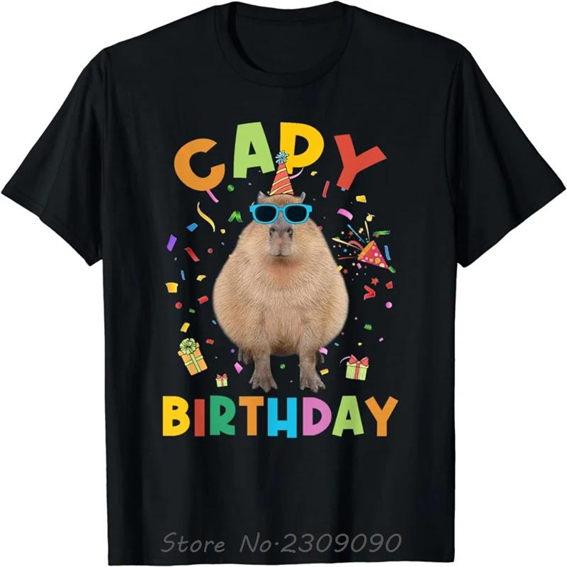 

Kawaii Animal Capybara Print Pattern Tshirt New Fashion Summer Tshirt Cotton Oversized Tees Tops Unisex Fitness T Shirt 4XL