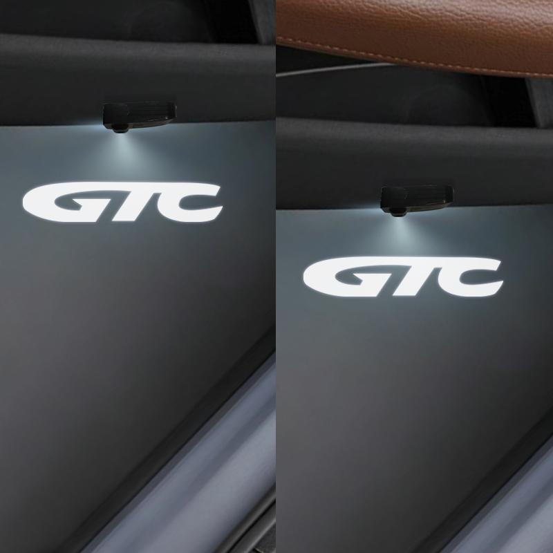 1/2Pcs GTC OPC Line Logo Car Door HD LED Lamps Projector Courtesy Welcome Lights For Opel Adam Astra Insignia Corsa Zafira Mokka