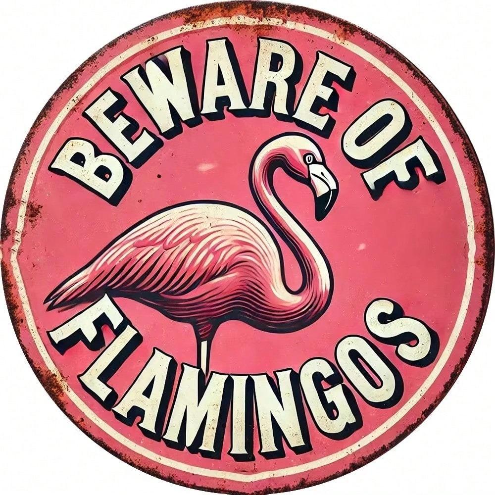 Vintage Flamingo Aluminum Metal Sign 8x8 Inch Wall Art Durable Indoor Outdoor Decor