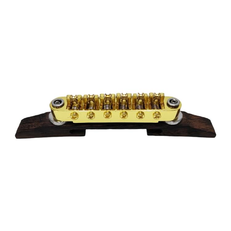 Guitar Bridge Tailpiece with Golden Roller Saddles Adjustable Archtop Guitar Bridge Electric Guitar Accessories золотистый