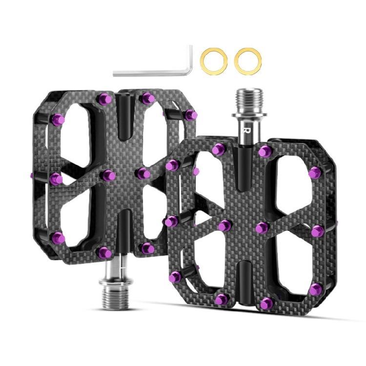 Ergonomic Pedals Carbonfiber Body Grip Spikes Aluminum 3 Bearing Structure Weather Proof Design Standard Interfaces