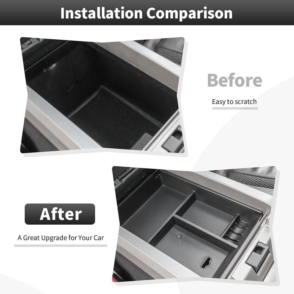 CheroCar Center Console Armrest Box Organizer Tray Interior Storage Box Compatible with Ford F150 2009 2010 2011 2012 2013 2014,Exterior Accessories