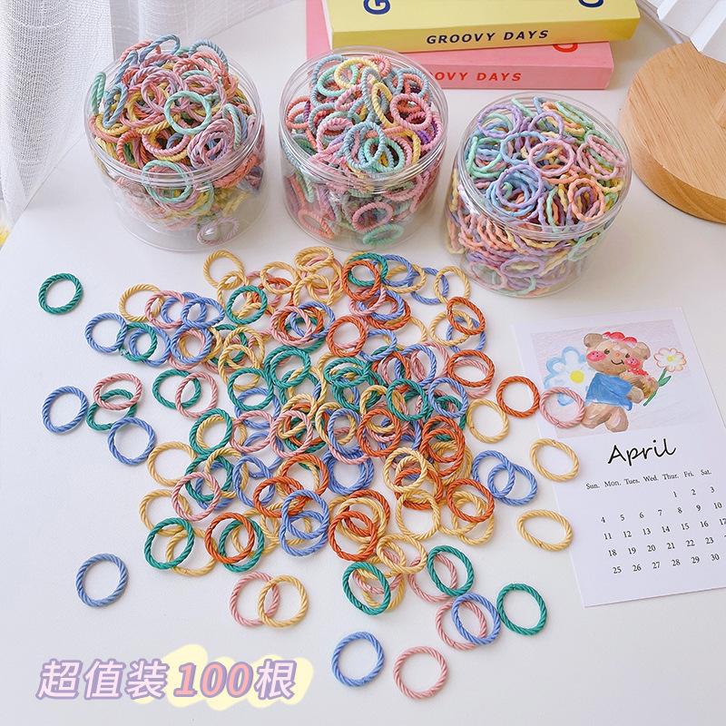 100 Boxed Tied Thumb Hair Rings, No Hair Pins, Baby, Children'S Hair Accessories, Rubber Bands, High Elasticity