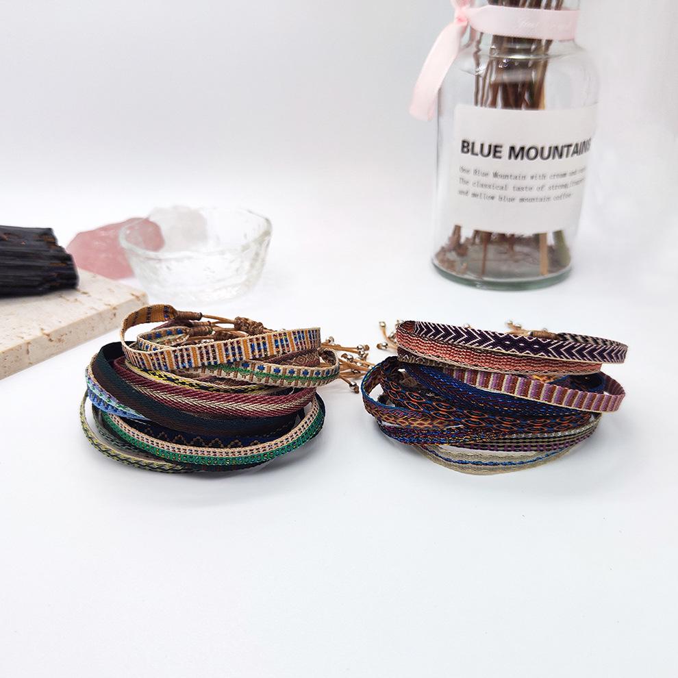 

Handmade Colombian Ethnic Woven Bracelet for Girls - Retro Style Jewelry
