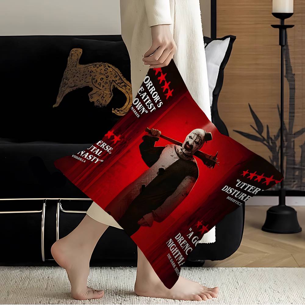 Classic Horror Movie TERRIFIER Cushion Cover Pillowcase Upholstery Sofa Throw Pillow Home Decor Pillowcas