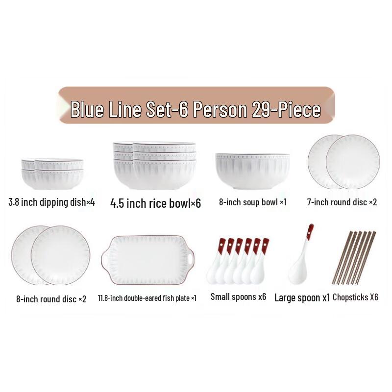 Peierson Blue Line Ceramic Dinnerware Set