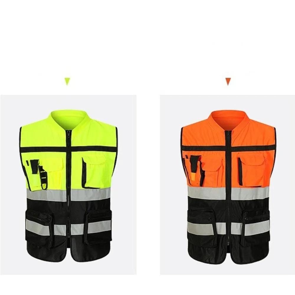 Con Bolsillo Chaleco Reflectante Alta Visibilidad Ropa de Construcción Ropa de Seguridad para Exteriores Ciclismo