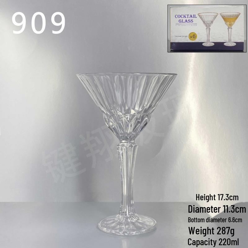European Classical High-Stemmed Martini Glass - Artistic Cocktail & Wine Glass for Bars