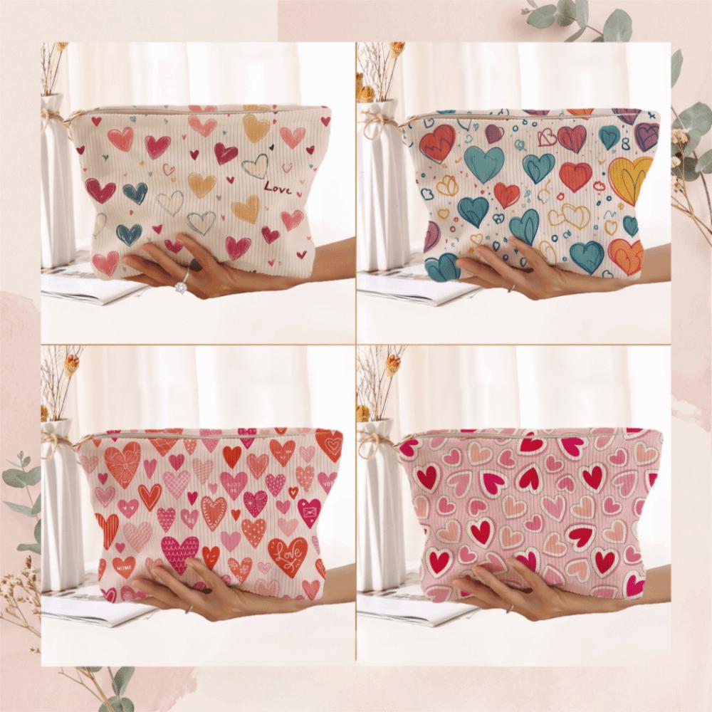 Letter Color Makeup Bag Corduroy Makeup Pouch Fashion Travel Toiletry Bag  Travel