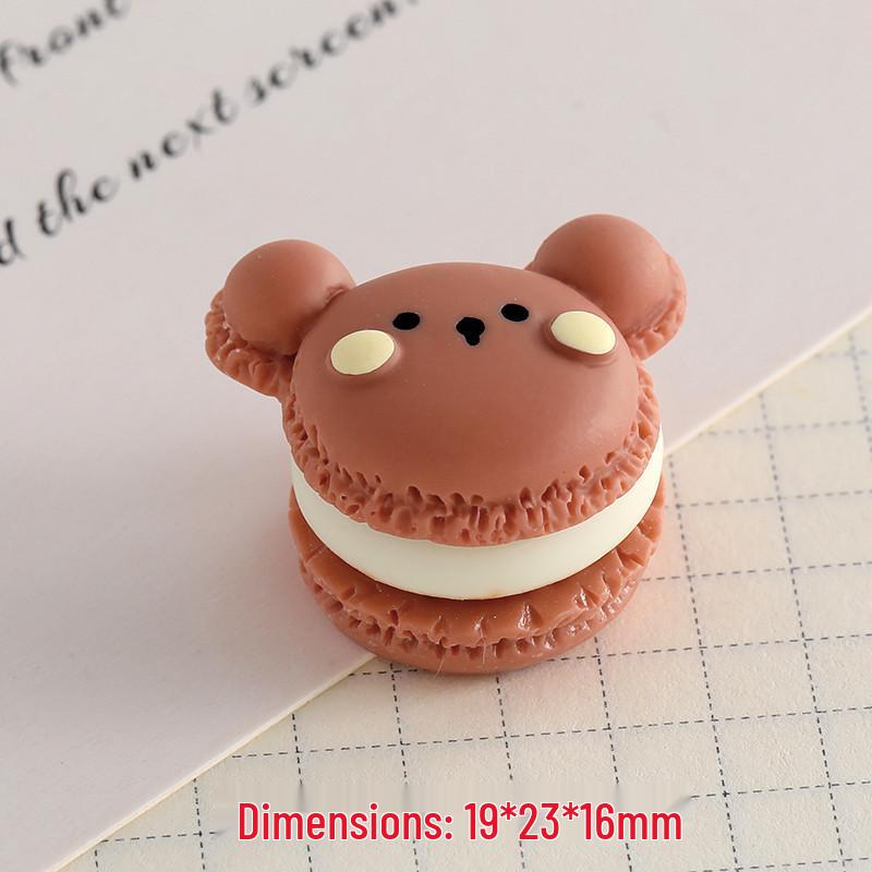 3D Cartoon Animal Macaron DIY Toy Set: Cream Glue Accessories for Phone Case & Hair Clip Decoration медведя