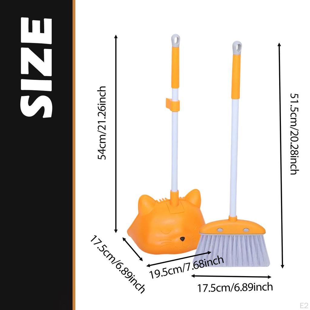 Kids Broom and Dustpan Set Cleaning Toys Little Housekeeping Helper Small for
