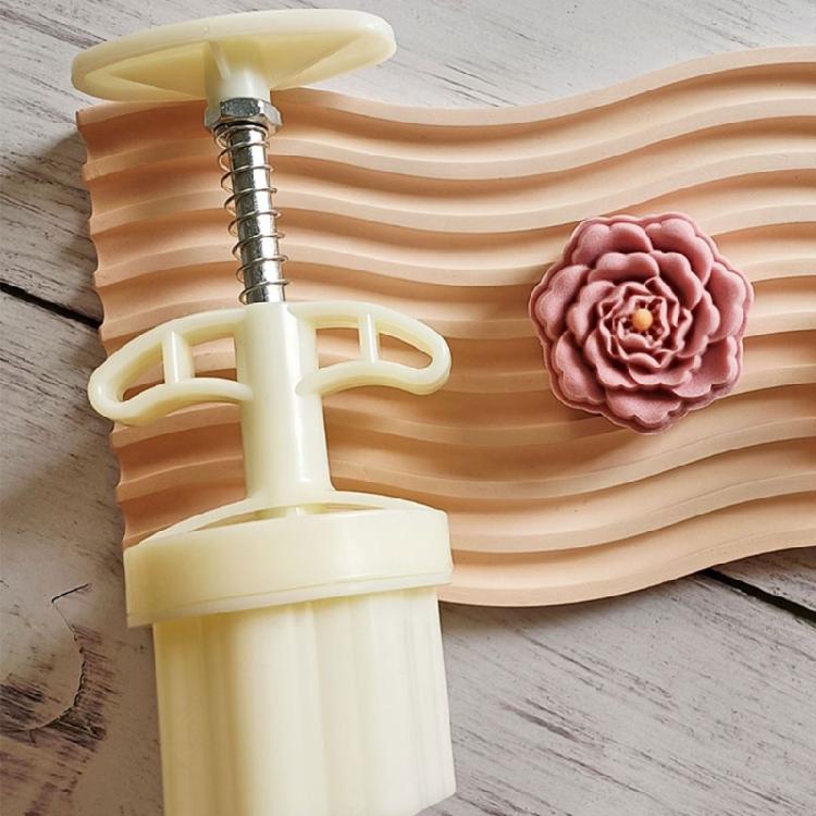 Flower Shaped Plastic Mooncake Stamps Mooncake Moulds DIY Baking Accessories