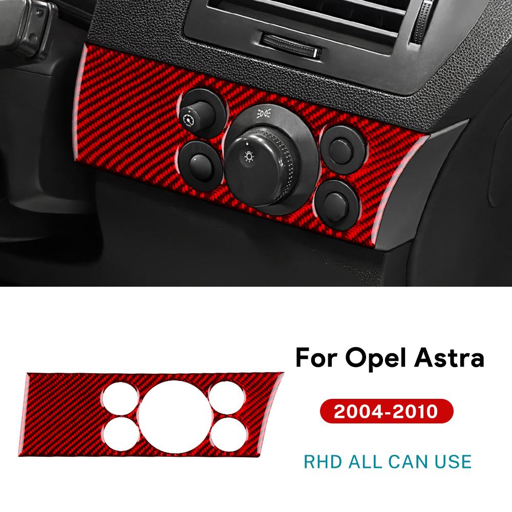 For Vauxhall Opel Astra H MK5 2004 2005 2006 2007 2008 2009 2010 Real Soft Carbon Fiber Sticker Car Driver Headlight Switch Trim