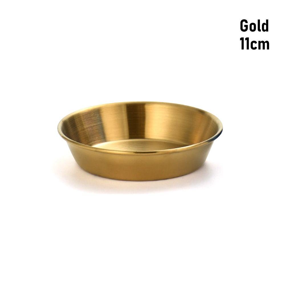 1Pcs 304 Stainless Steel Sauce Dishes Sushi Dipping Seasoning Tray Round Sauce Plate