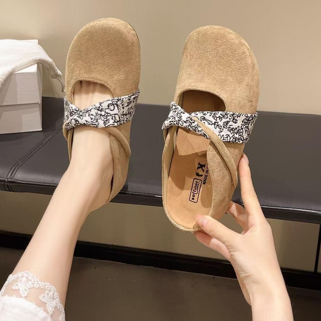 Gentle fairy ballet slippers 2025 new French retro temperament shallow mouth Mary Jane shoes slippers female