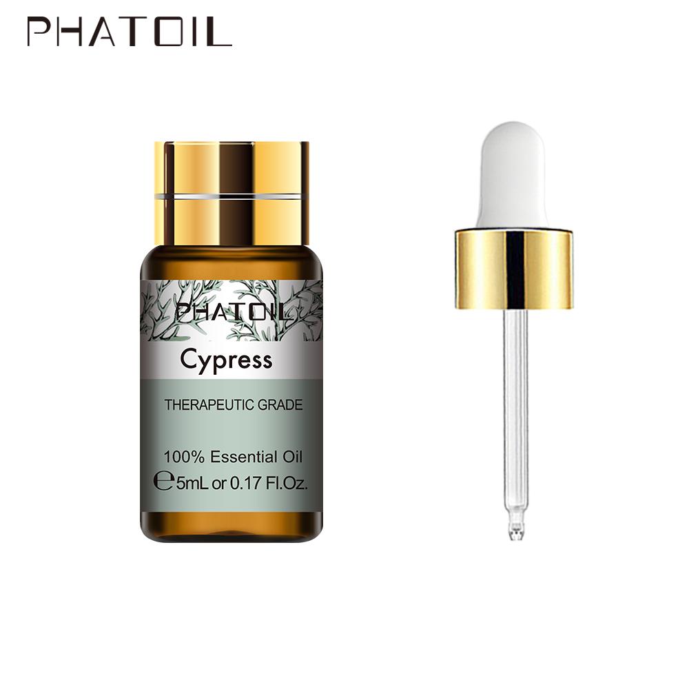 PHATOIL 5ML/10ML/30ML/100ML Cypress Plant Essential Oil For Air Purifier Skin Care Spa Massage Oil Pure Antibacterial Essential Oil Deworming
