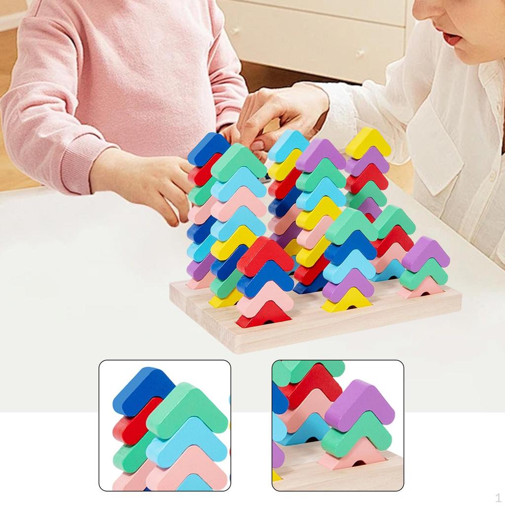 Wooden Sorting Stacking Toy Interactive Board Game Educational Toys for