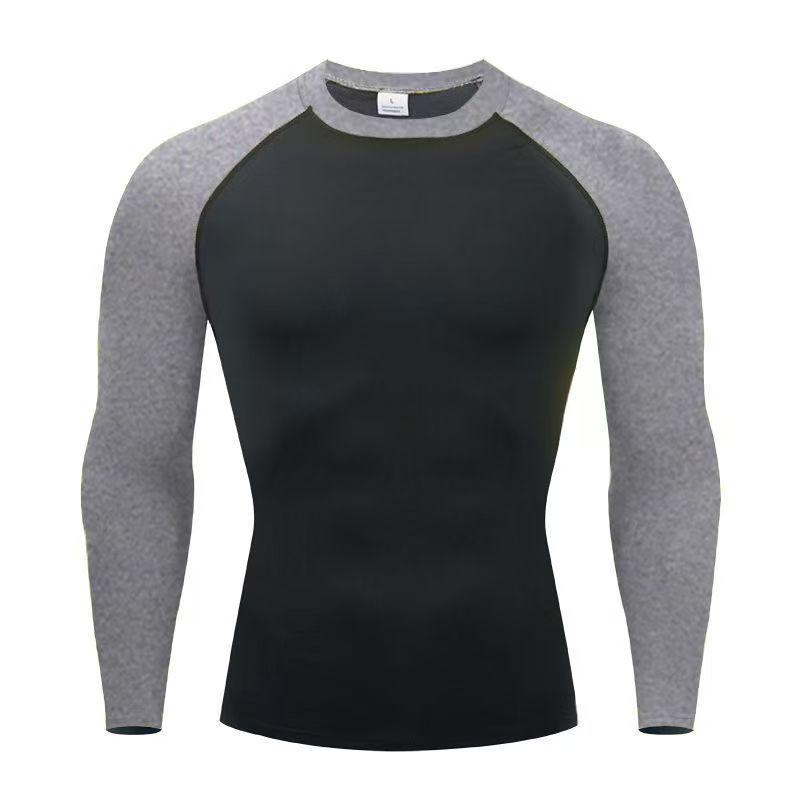 Men's Quick-Dry Long-Sleeve Tight-Fitting Sports Top - High Elasticity, Breathable Fitness Wear