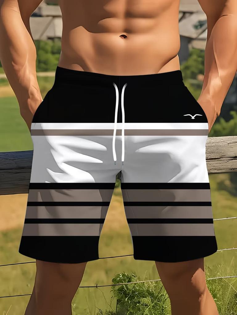 Summer Coconut Tree Pattern Swim Trunks for Men Fashion Beach Vacation 3D Printed Hawaiian Short Pants Loose Breathable Shorts