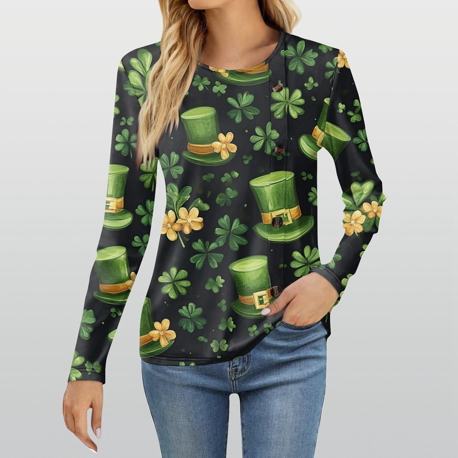 

Женская модная повседневная футболка с круглым вырезом и длинным рукавом с принтом, женская футболка S