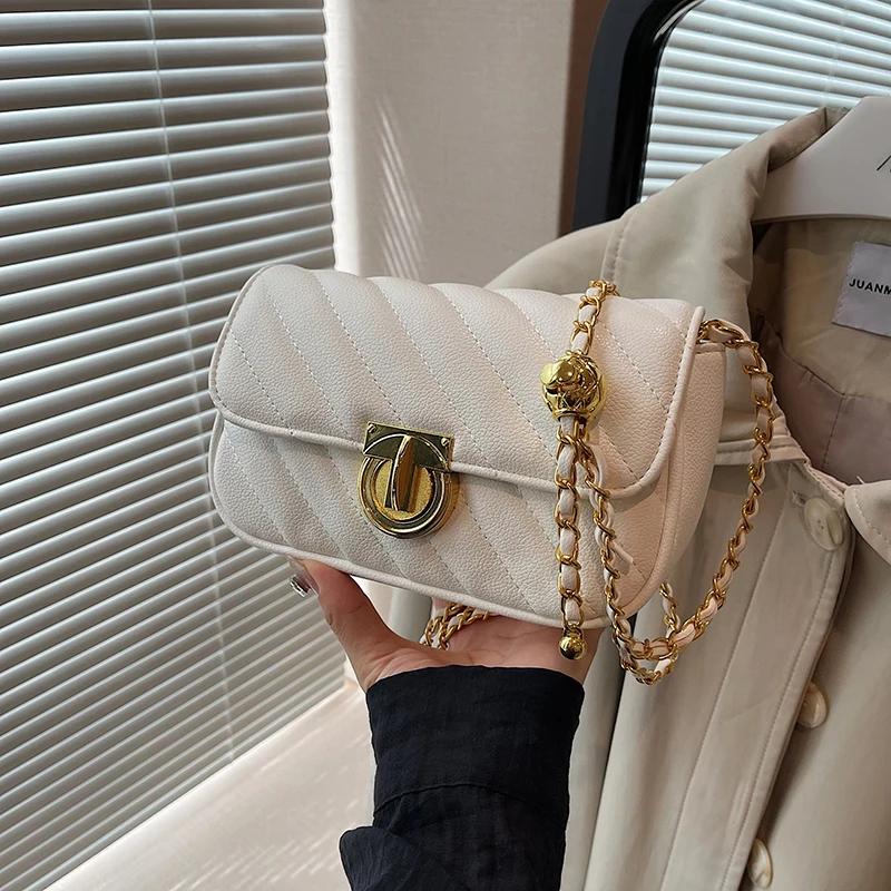 Сумки через плечо из искусственной кожи с цепочкой для женщин — фото 6