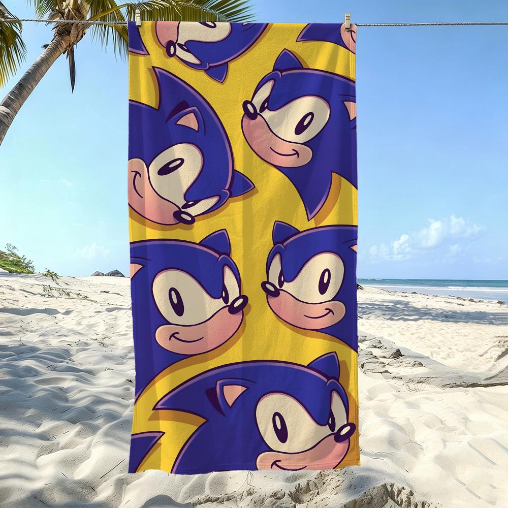 Speed S-Sonic The Hedgehogs Towel Kids Microfiber Quick Dry Sandproof Towel, Boys Girls Summer Pool Beach Swim Towel