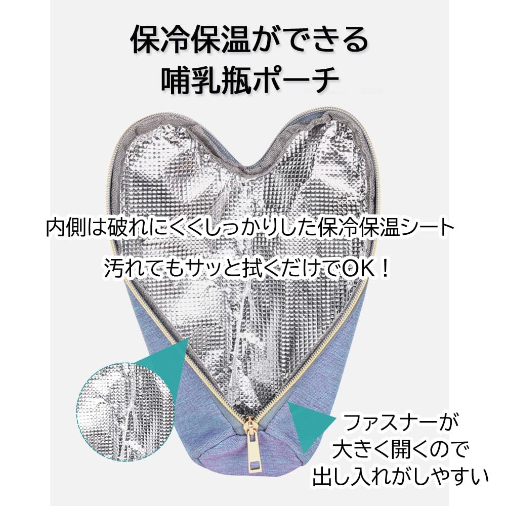 Panda Family Baby Bottle Case Pouch with Insulated Strap for PET Bottles and Water Bottles, Red