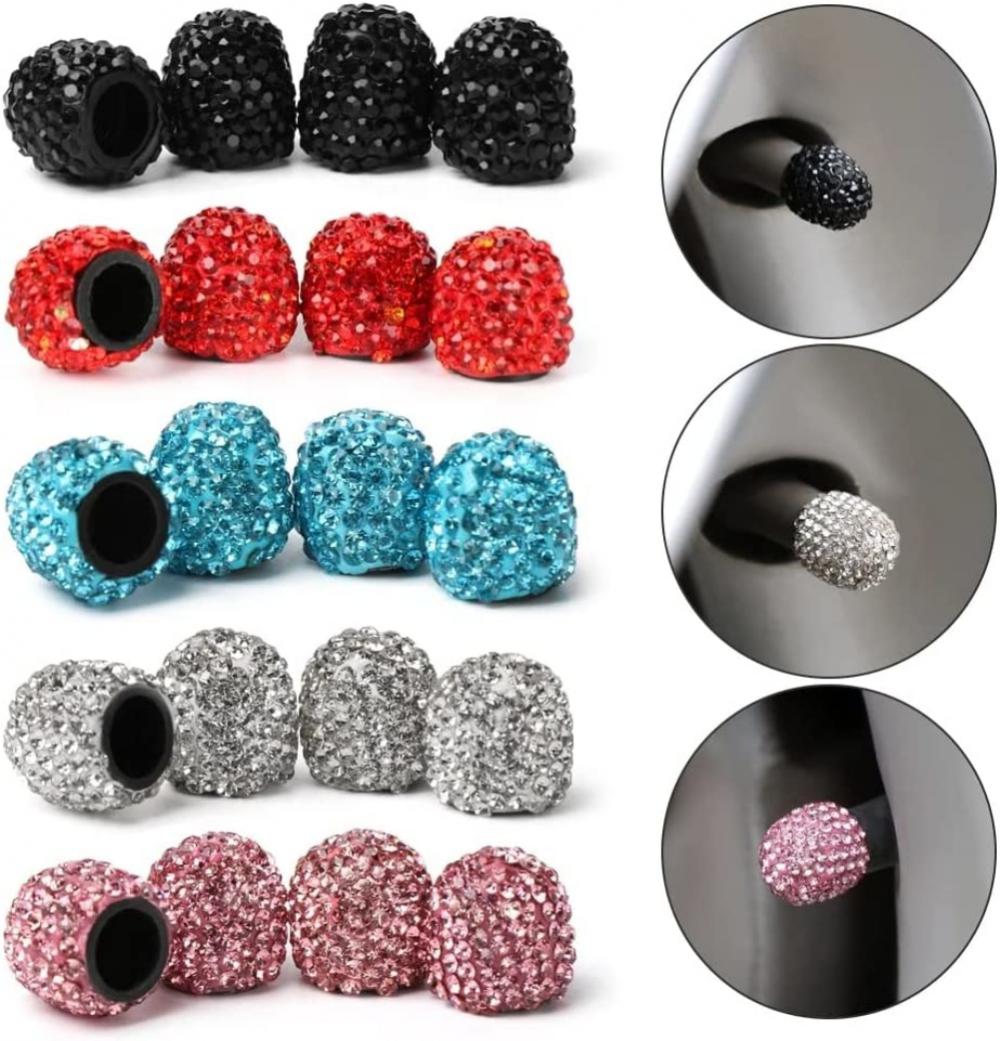 

4pcs /set Crystal Car Tire Valve Caps Shining Dust-proof Wheel Valve Cover Vehicle Bling Valve Styling Accessories