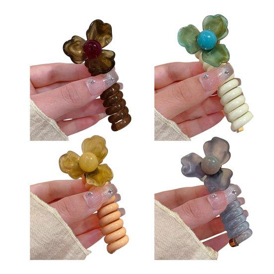 4Pcs Hair Rope Non-Damage Elastic Hair Ties Women Girls Reusable Non-Slip Bubble Braided Headband Hair Accessories