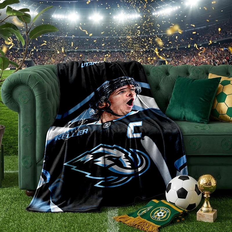 Mammoth Hockey Throws Blanket Flannel Blankets Plush for Couch Bed Gifts for Men Women Travel Picnic Blanket Christmas Fan Gifts