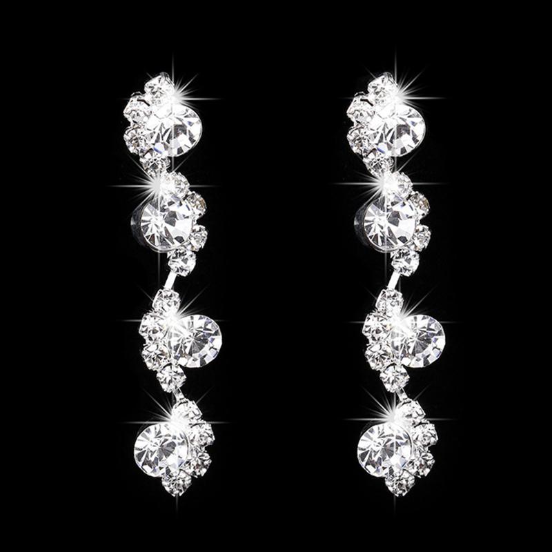 GemChic Women's New Exquisite Colorful Crystal Rhinestone Sparkling Collarbone Necklace Earrings Two Piece Set Birthday Christmas Jewelry Gift