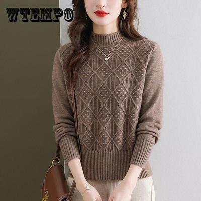 Winter Short Fashion High Neck Loose Sweater Thick Knitted Bottom Top