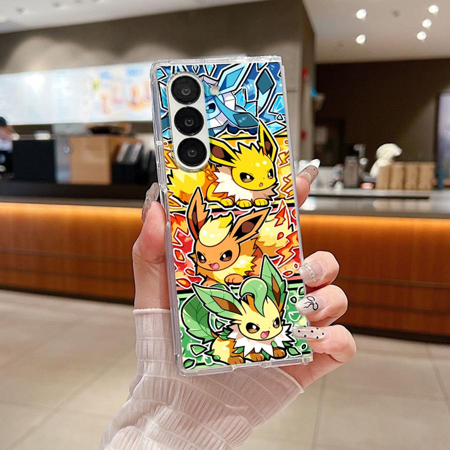 Cartoon Hot Pokemon Transparent Soft Phone Cover Case for Samsung Galaxy ZFold3 ZFold6 ZFold5 ZFold7 Z Fold 7 6 5 4 3 ZFold4