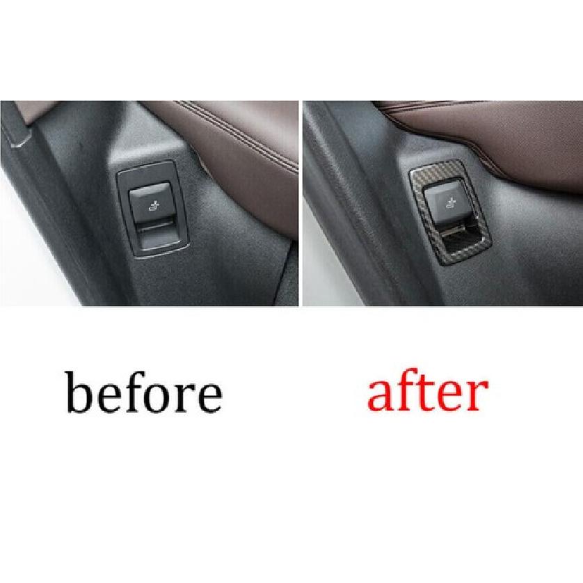 For BMW X3 G01 X4 2018- Carbon Fiber Rear Seat Button Switch Cover Trim 2PCS
