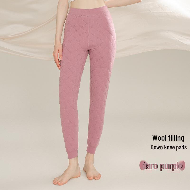 Women's 100% Wool Quilted Warm Pants, Plus Velvet, Thickened for -20°C Winter, Ideal for Knee and Waist In Northeast China.