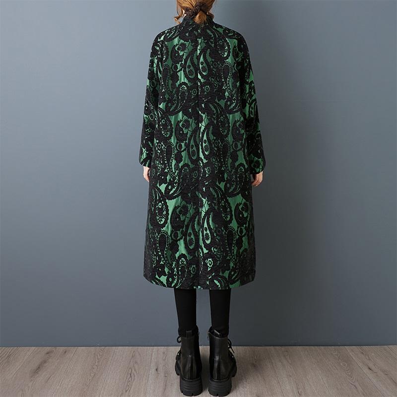 Herbst Frühling Baumwolle übergroß Vintage floral Oberbekleidung Damen lässig locker lange Jacke Mantel